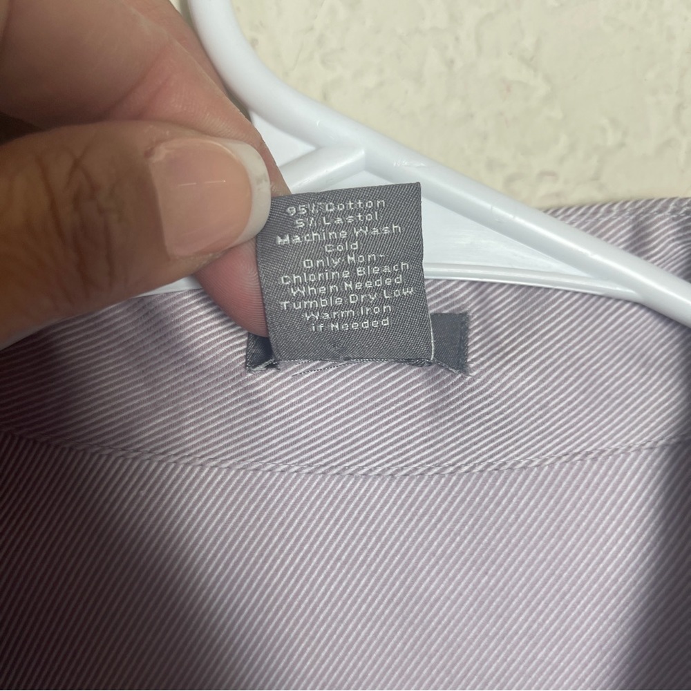 Ann Taylor Balletcore Lavender Pinstripes Wrap Top Long Sleeves Size 8 - Picture 10 of 11